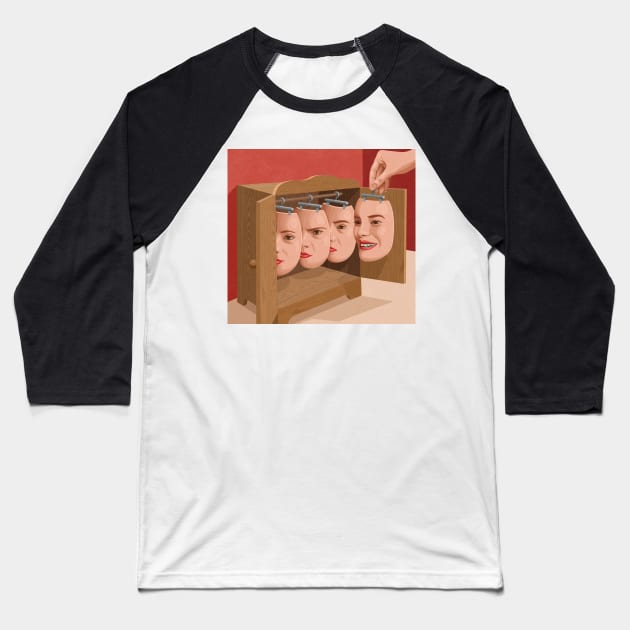 Face Hanger Baseball T-Shirt by John Holcroft